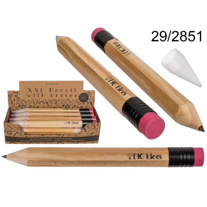 Bleistift mit Radiergummi XXL bis zu 36 cm