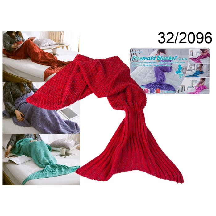 Koc czerwony syrena 140 cm