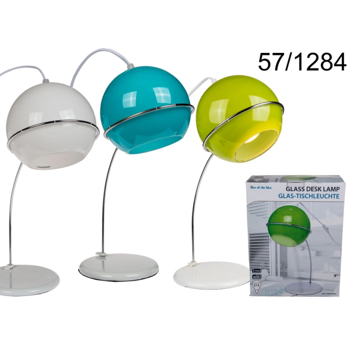 :Lampa na biurko - szklana kula