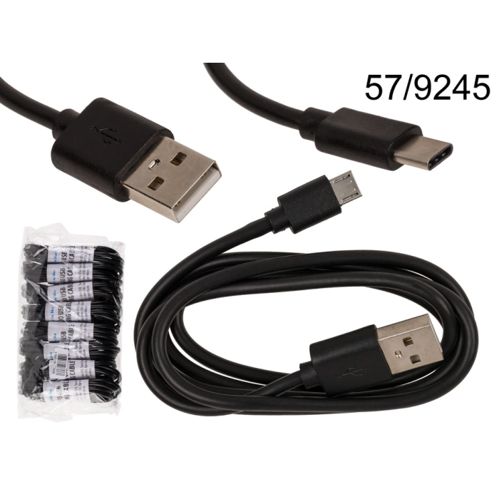 Schwarzes Micro-USB-Kabel