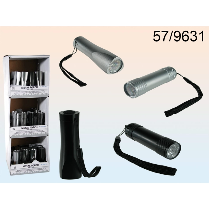 Metalowa latarka 9 LED