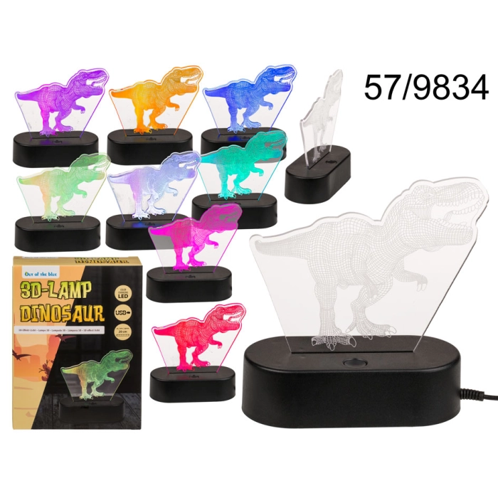 Lampa LED meniaca farbu dinosaura