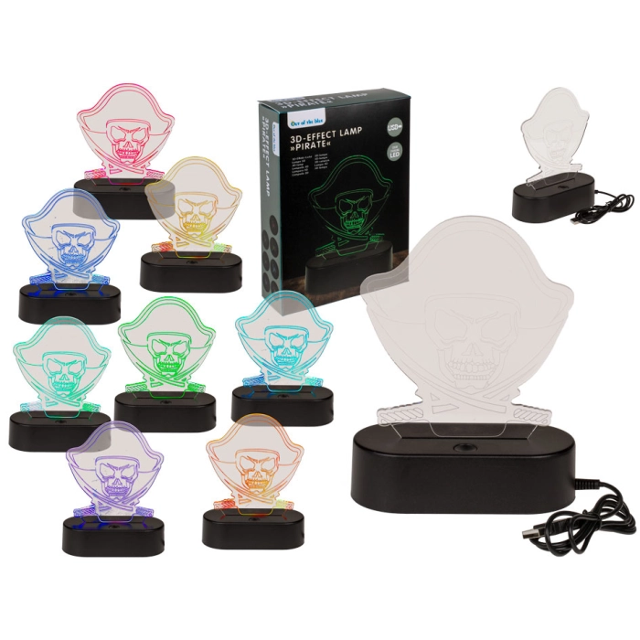 3D PIRAT - LED lampa měnící barvu