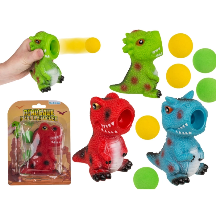 Wyrzutnia piłek w kształcie dinozaura + 3 piłeczki