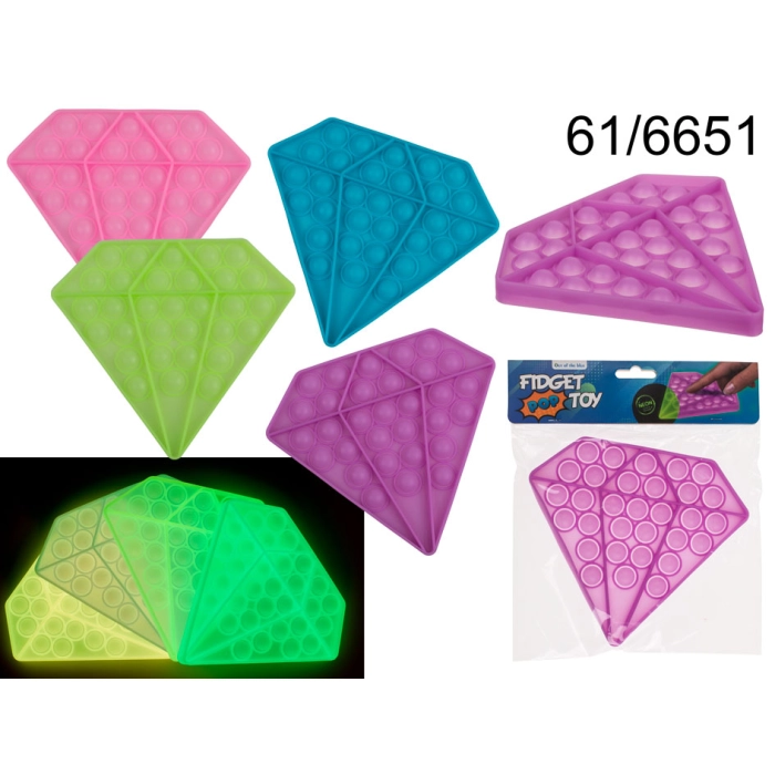 Odstresowująca sensoryczna zabawka Fidget Pop Diamet świeci w ciemności