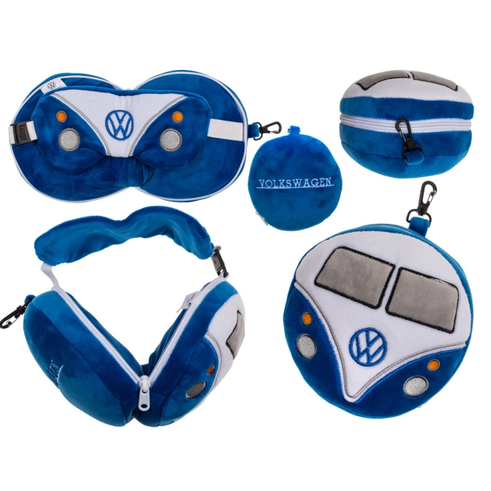 Pluszowa poduszka podróżna i maska ​​na oczy VW Bus