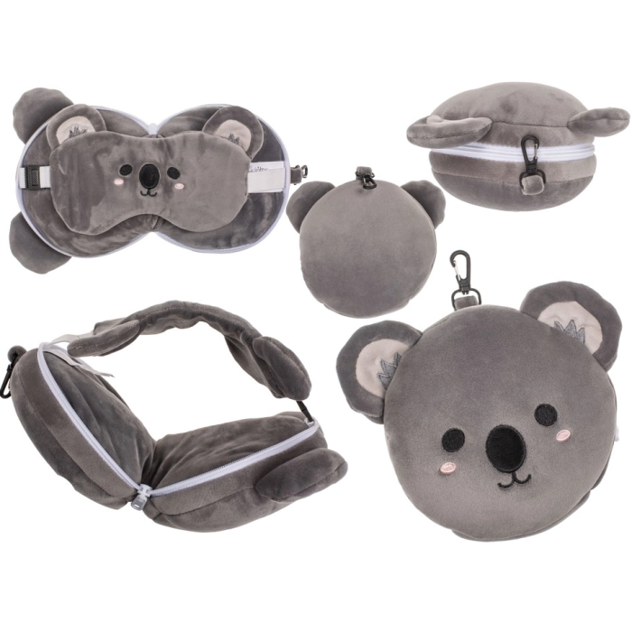 Pluszowa poduszka podróżna i maska ​​na oczy - miś koala