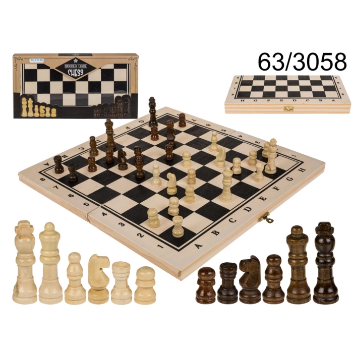 Drevený šachový set 34x34 cm