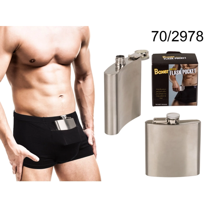 Bokserki z piersiówką w kieszonce L-XL