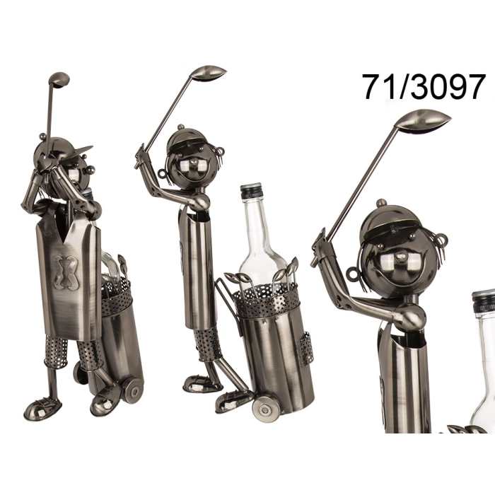 Metalowy stojak na butelkę - golfista