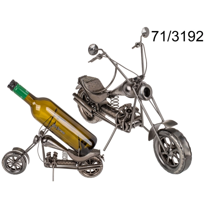 Metalowy stojak na wino - motocykl V