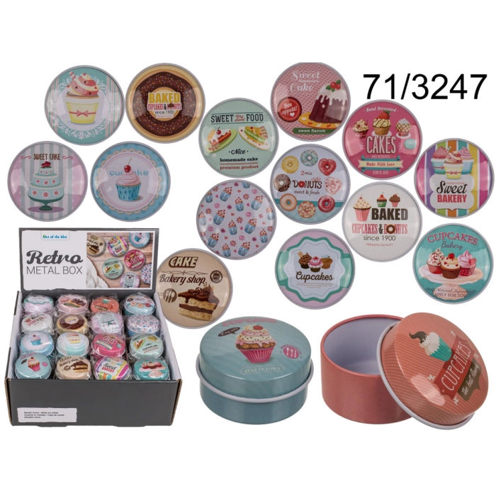 Metal box for candies, trinkets - Retro bakery