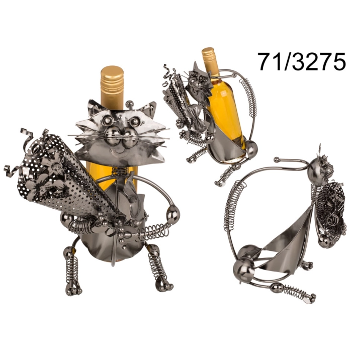 Metal wine holder - cat