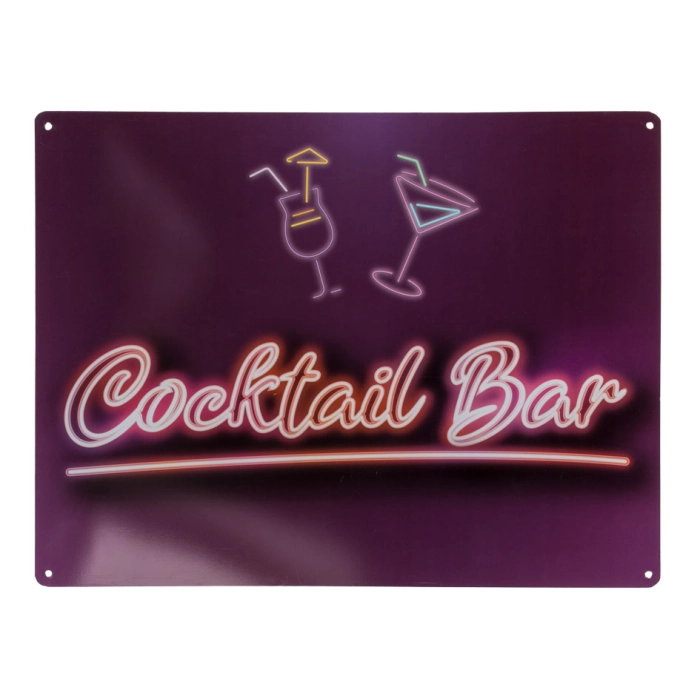 Kovový nápis Coctail Bar 30x40 cm