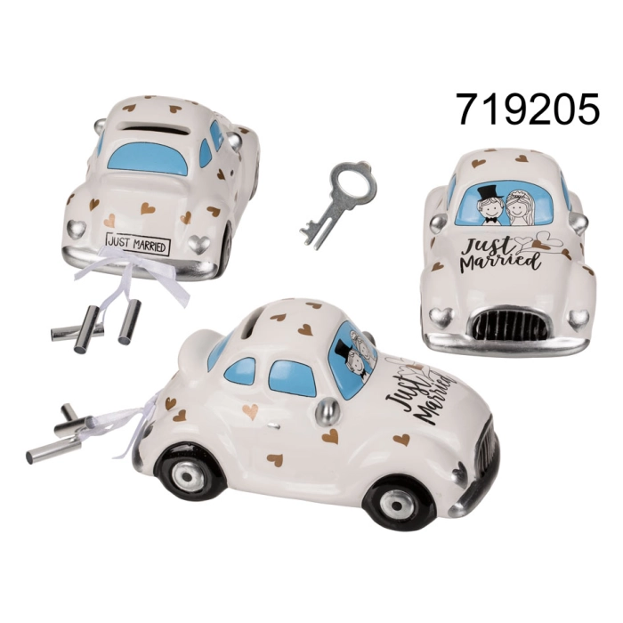 Ceramic money box Just Married - a newlyweds' car