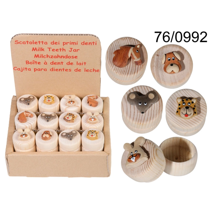 Pojemnik na mleczne ząbki ze sznurkiem