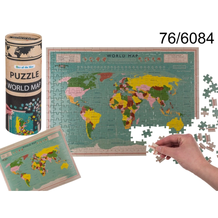 Mapa świata - puzzle w tubie