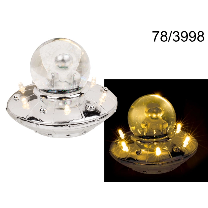 Kula z brokatem Astronauta XL, diody LED