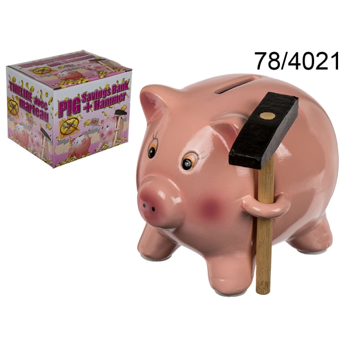Sparschwein mit Schlägel