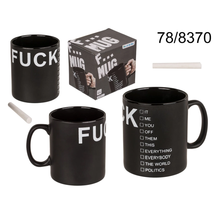 Kubek FUCK... XXL z kredą