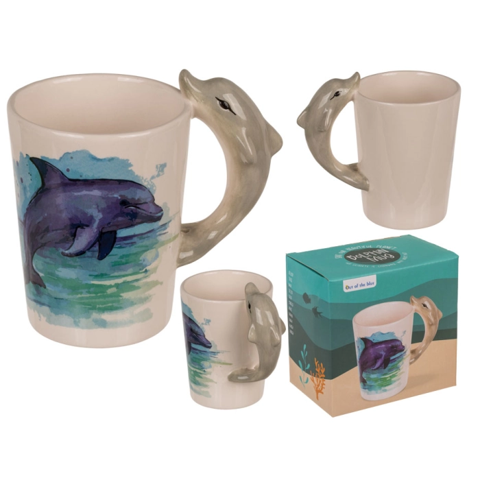 Steingutbecher Delphin 300 ml