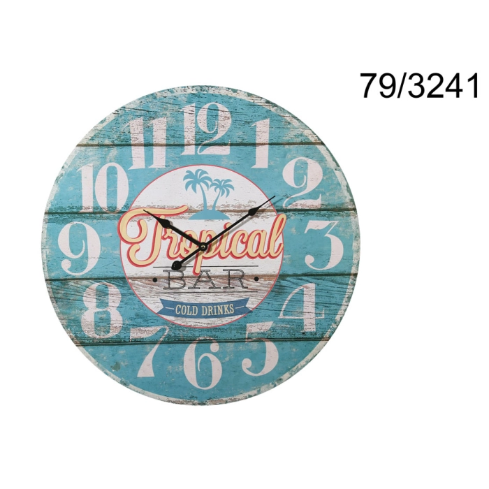 Zegar drewniany retro XXL - Tropical bar