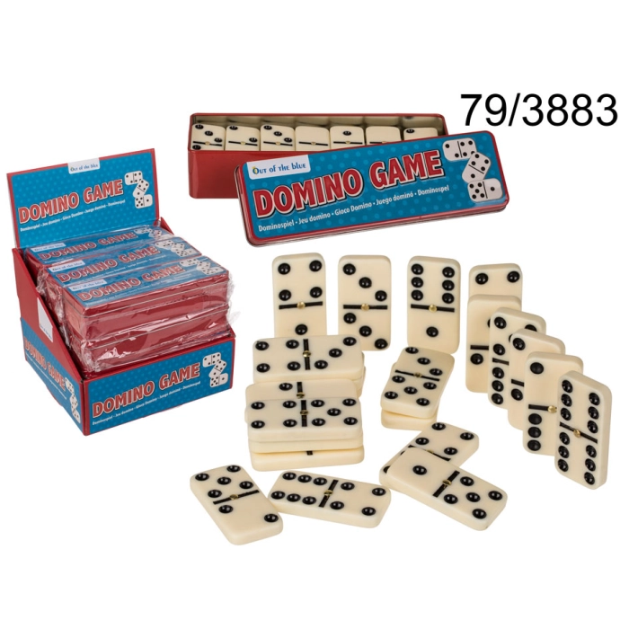 Dominoes game in a metal box