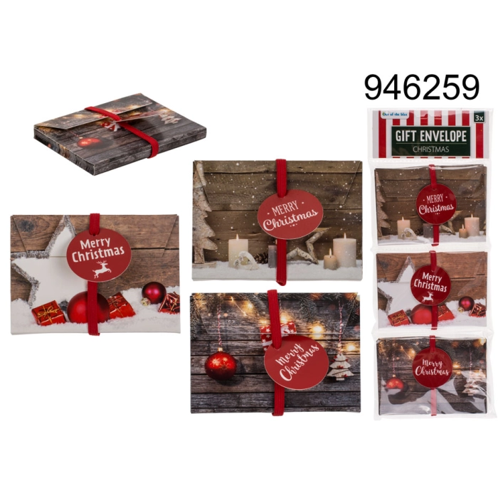 Fröhliche Weihnachten Geschenk Umschlag 3 Stück