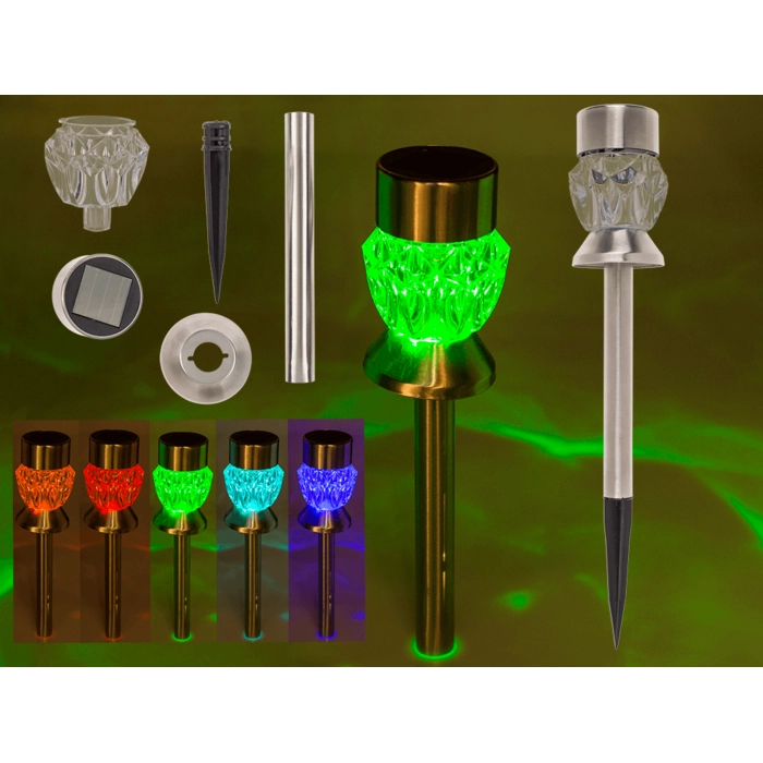 Solar Garden Lamp "Prisma" with colored LEDs 4 pcs