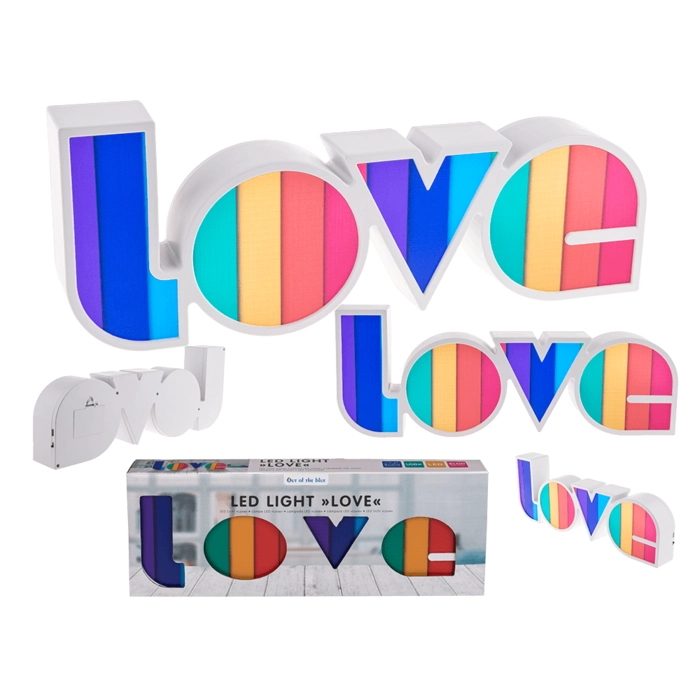 Tęczowy napis LOVE LED