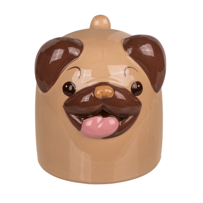 Kubek z odwróconą głową - mops 12 x 14 cm