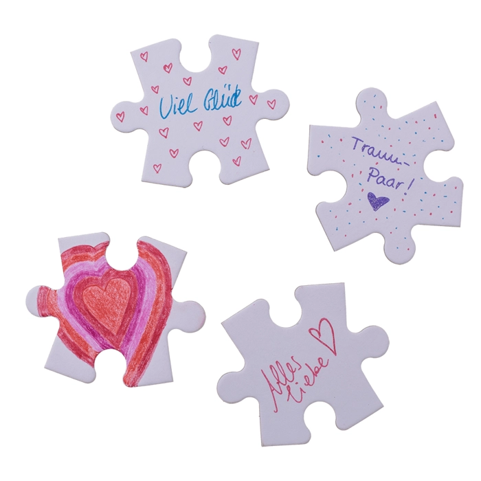 Puzzle in the shape of a heart to decorate