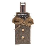 Ubranko na Butelkę z Futrzanym Kołnierzem – Świąteczna Ozdoba Stołu | Hurtownia dekoracji i prezentów