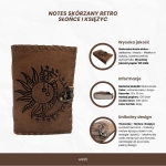 Notes Skórzany Retro – Słońce i Księżyc, 200 Stron Magii i Harmonii