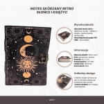 Notes Skórzany Słońce i Księżyc – Ozdobny Dziennik w Stylu Retro