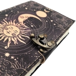 Notes Skórzany Słońce i Księżyc – Ozdobny Dziennik w Stylu Retro