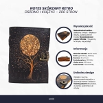 Notes Skórzany Vintage – Drzewo i Księżyc, 200 Stron Rękodzielniczej Magii