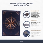 Notatnik Skórzany Retro – Złota Róża Wiatrów