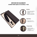 Zestaw do Kaligrafii – Czarne Gęsie Pióro z Motywem Skrzypiec i Tuszem