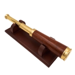 Luneta Mosiężno-Drewniana Retro na Drewnianej Podstawie