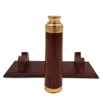 Luneta Mosiężno-Drewniana Retro na Drewnianej Podstawie