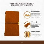 Skórzany Notes Podróżnika – Organizer z Wizytownikiem i Kieszenią