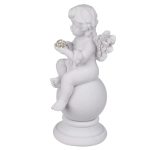 Figurka Aniołka na Kuli z Kryształową Ozdobą – Elegancka Dekoracja | Hurtownia Upominków Kemis.pl