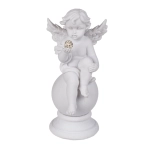 Figurka Aniołka na Kuli z Kryształową Ozdobą – Elegancka Dekoracja | Hurtownia Upominków Kemis.pl
