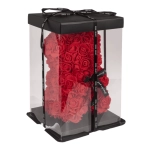 Miś z róż 25 cm w eleganckim pudełku – romantyczny prezent
