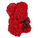 Miś z róż 25 cm w eleganckim pudełku – romantyczny prezent