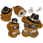 Skarbonka Miś Finansista – Ceramiczna Skarbonka z Kluczykiem | kemis.pl