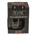 Zestaw Prezentowy AC/DC „Back in Black” – Kubek i Skarpetki dla Fanów Ciężkiego Brzmienia