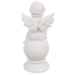 Aniołek z Kryształowym Sercem na Kuli – Elegancka Figurka Dekoracyjna | Hurtownia Prezentów Kemis.pl