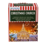 Drewniany kościółek z LED – świąteczna dekoracja z podświetleniem | Hurtownia zabawek i gadżetów
